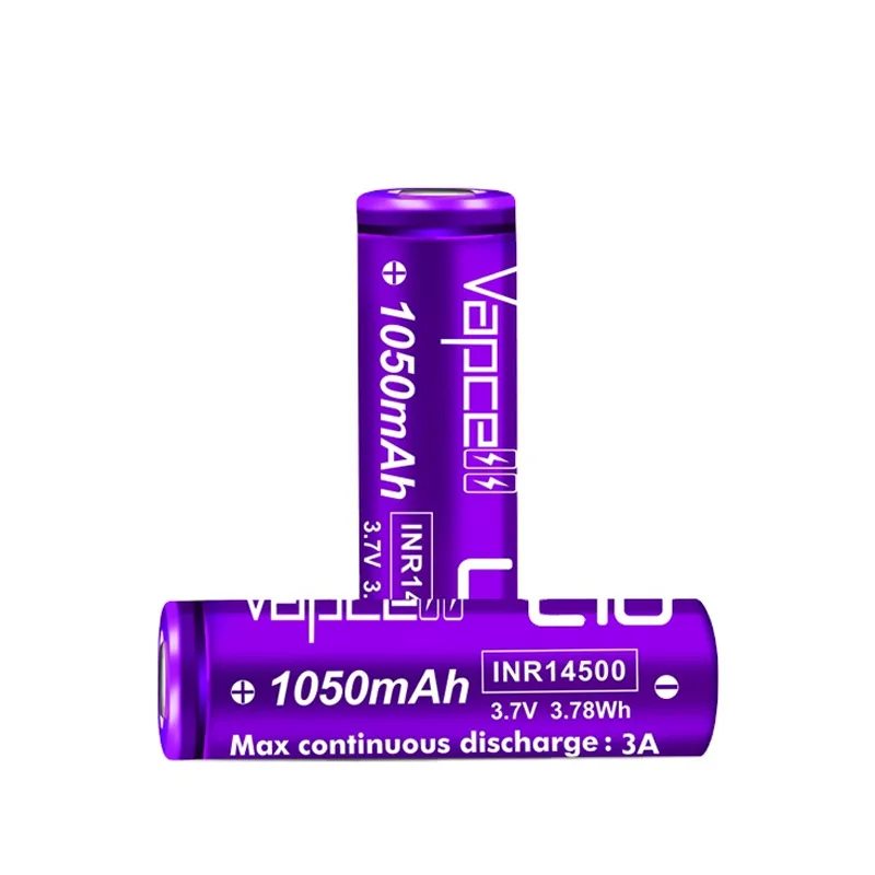 Original Vapcell L10 INR 14500 Battery 1050mAh 3A 3.7V Rechargeable Lithium Battery For Battery Pack Flashlight GamePad Toys