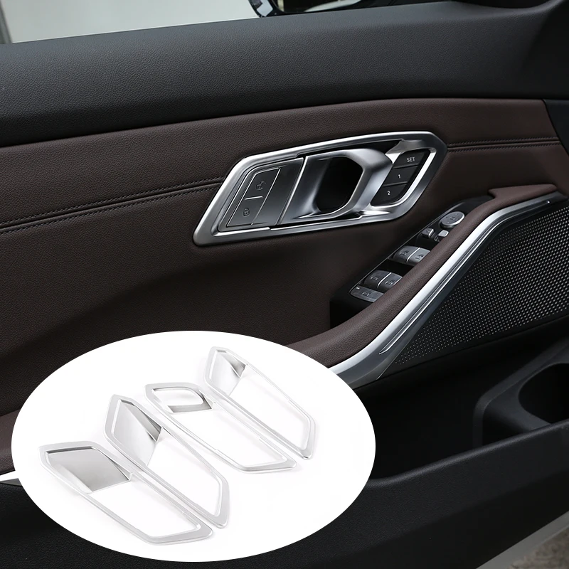 

4 Pcs LHD For BMW G20 G28 325 3 Series 2019 2020 ABS Chrome Car Interior Door Handle Frame Trim Left Hand Drive