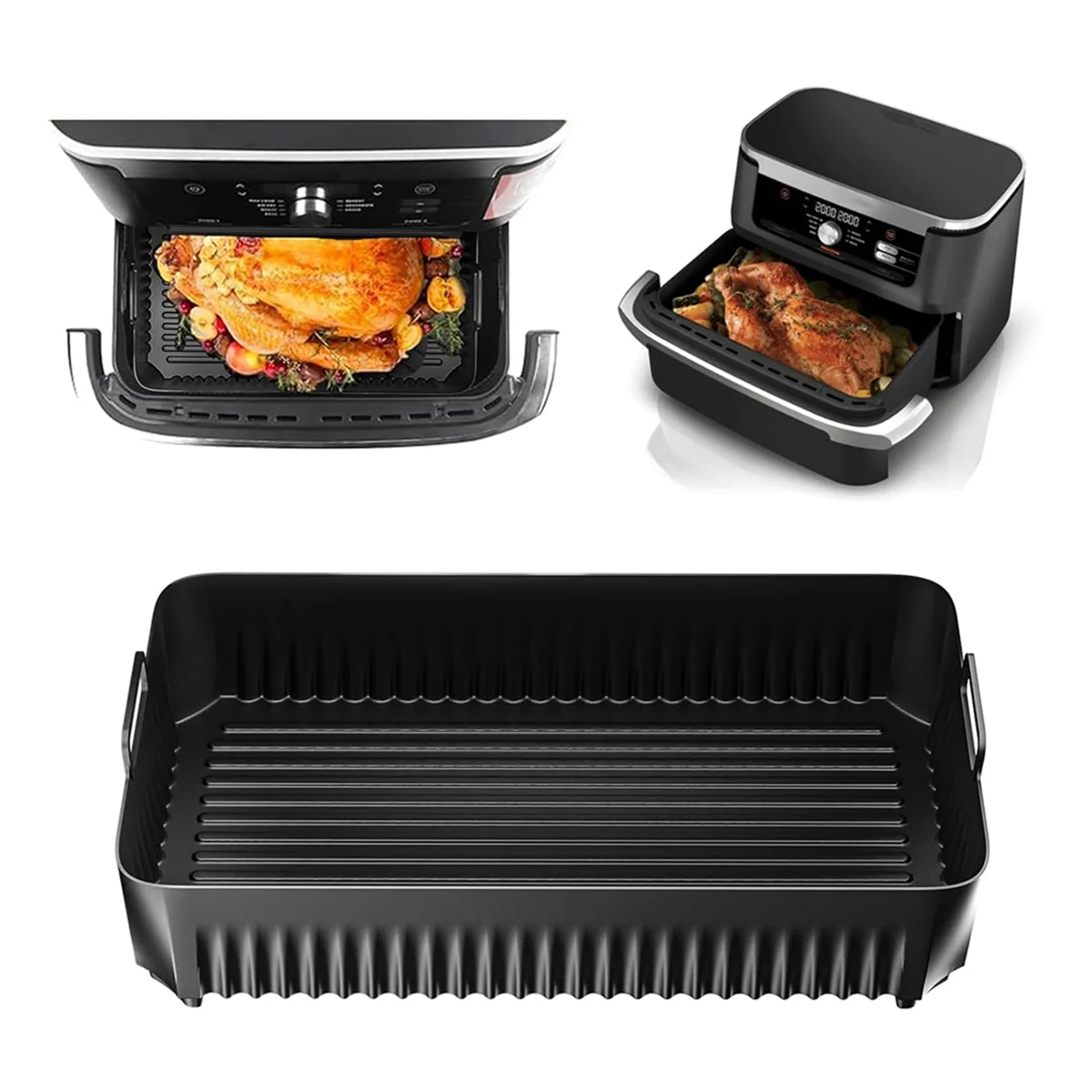 10.4L ซิลิโคน Air Fryer Liners สําหรับ Ninja AF500 ซิลิโคน Liners Air Fryer อุปกรณ์เสริมร้อน