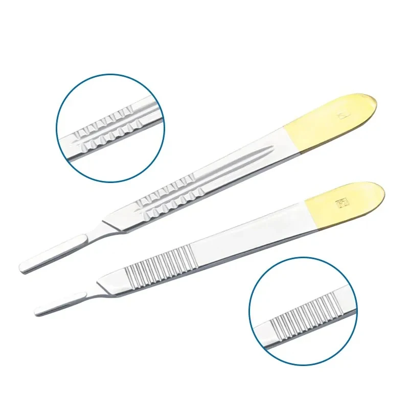 1 Piece Stainless Steel Veterinary Surgical Blade Orthopaedic Knife Handle No.3 No.4 Blade-less Surgical Blade