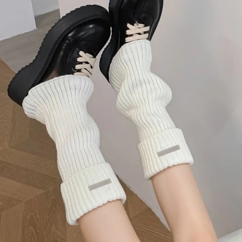 Damen Gestrickte Lolita Beinwärmer Lange Socken Lolita Herbst Winter Wolle Fußbedeckung Armwärmer Y2K Crochet Heap Socken Stiefelmanschetten