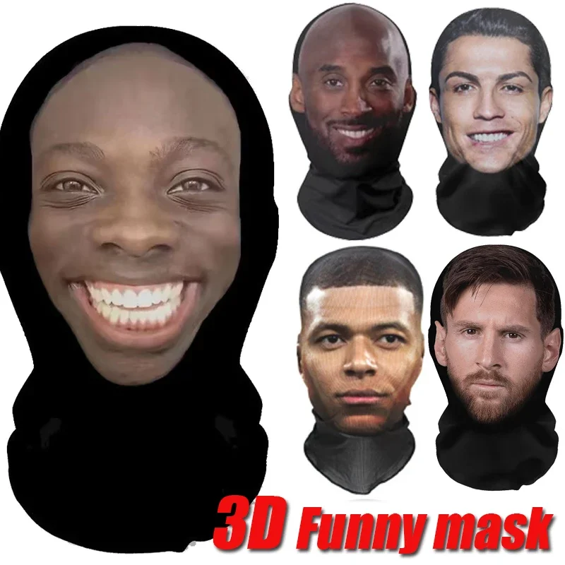 Full Face Mask Ball Game Star Celebrity Mask Simulation Kanye Shiesty Men's Mesh Mask Party Supplies Cosplay Props Novel