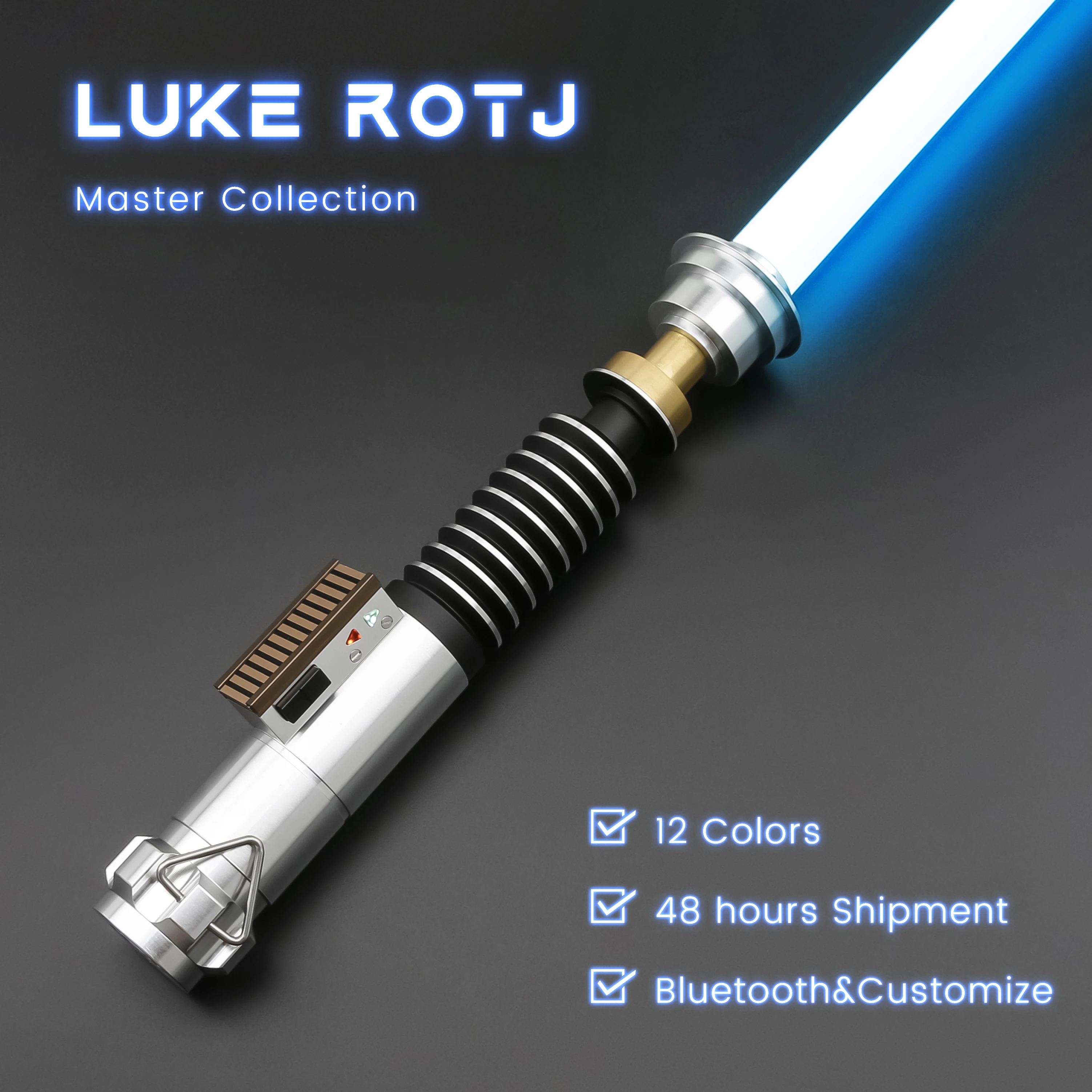 

TXQSABER Noe Pixel Luke Skywalker Lightsaber Jedi Heavy Dueling Luke ROTJ Light Sword Smooth Swing FOC Ghost Effects Cosplay Gif