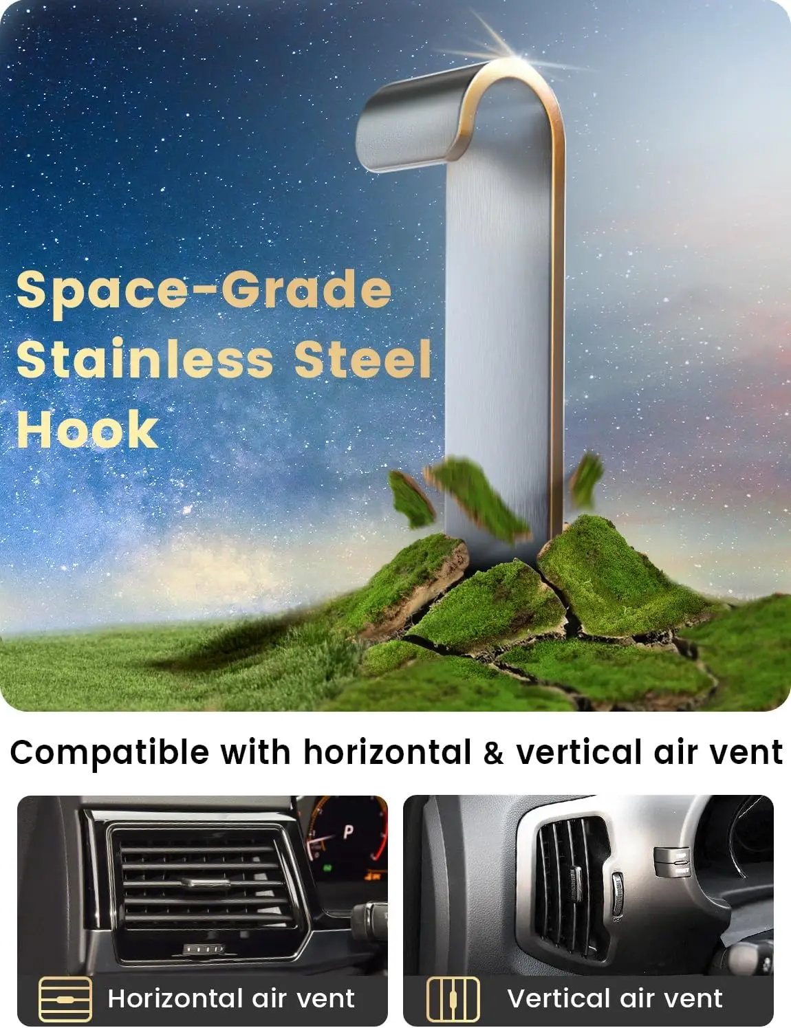 Автомобильный держатель для телефона с вентиляционным отверстием для iPhone 17 Pro Max и Android — громкая связь, толстый чехол