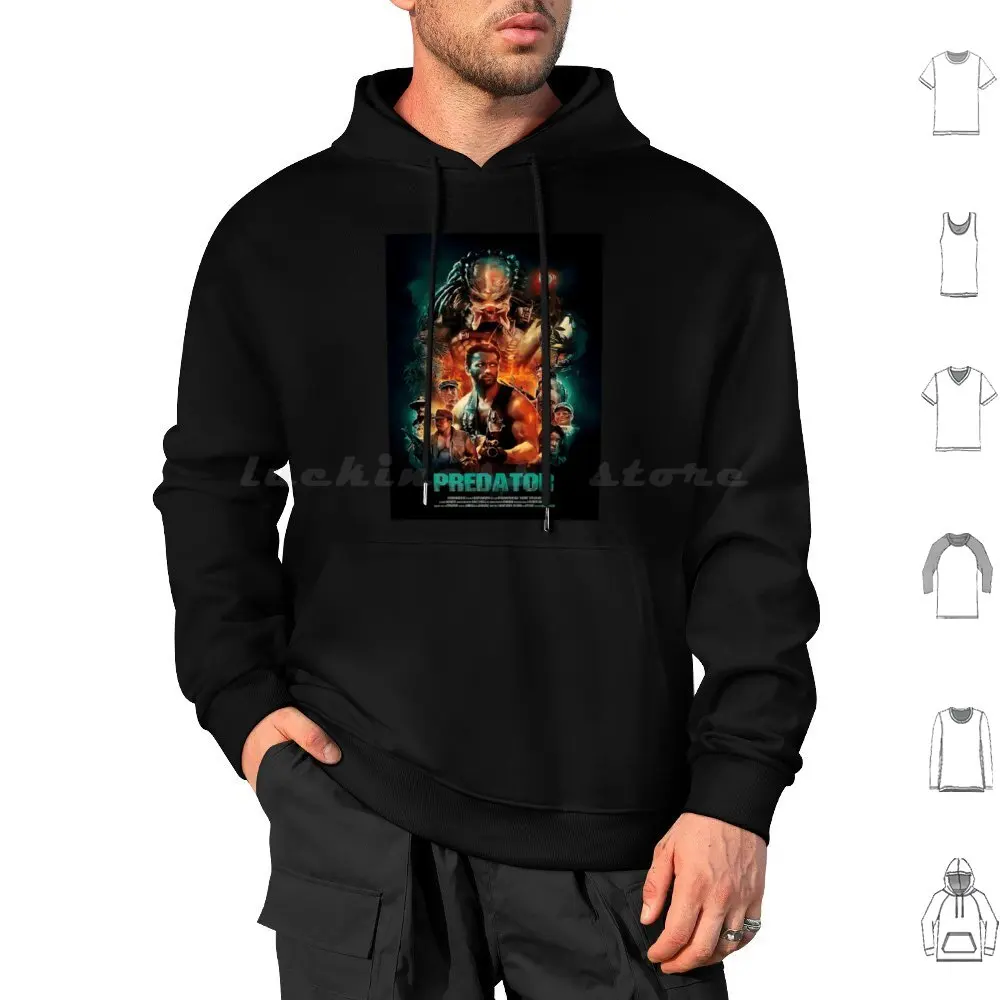 Canvas Hoodies Long Sleeve The Movie Hunter Hunt Hunting Monster Sci Fi Science Fiction Vintage Movie Horror Halloween