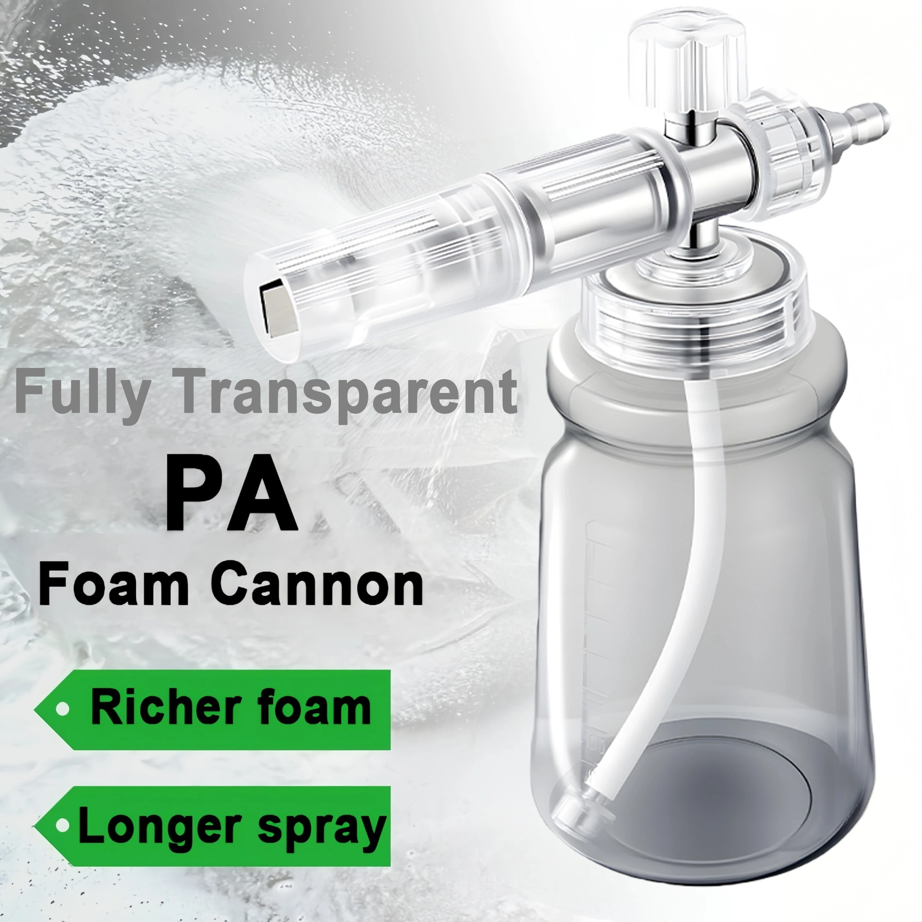 Large Capacity Foam Cannon Alloy Plated New Durable Adjustable Nozzle Corrosion Resistant Oxidation Proof Car Cleaning