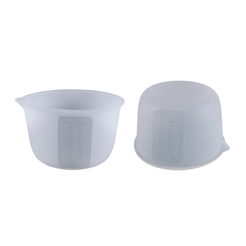 Squeeze & Pour Silicone Measuring Cup Flexible Graduated Cup for Epoxy, Jewelry Casting Molds, Making Craft 600ml