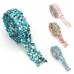 1Yard Self Adhesive Crystal Rhinestone Sticker Diamond Ribbon DIY Sticker Rhinestones Tape Belt Arts Crafts Car Phone Decoration