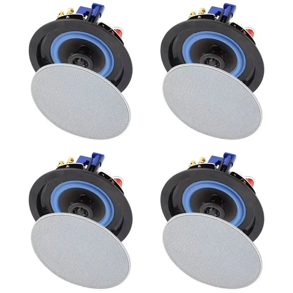 

Herdio 4 Inch 2-Way Bluetooth Ceiling Speakers 4PCS 320 Watts Flush Mount for Home Theater System Living Room Office Home Audio