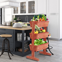 3 Tier Wooden Vertical Raised Garden Bed Vegetable Planter Box Outdoor Indoor