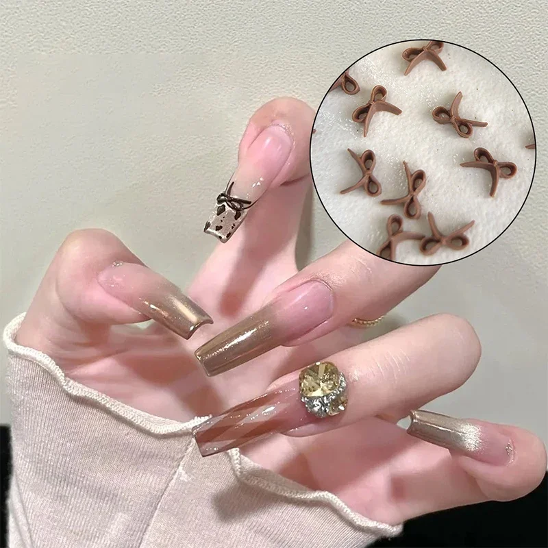 50 قطعة ثلاثية الأبعاد الراتنج فلاتباك مسمار السحر فراشة Bowknot مسمار الفن الشريط Bowknot مسمار أجزاء مجوهرات DIY بها بنفسك مسمار الزينة