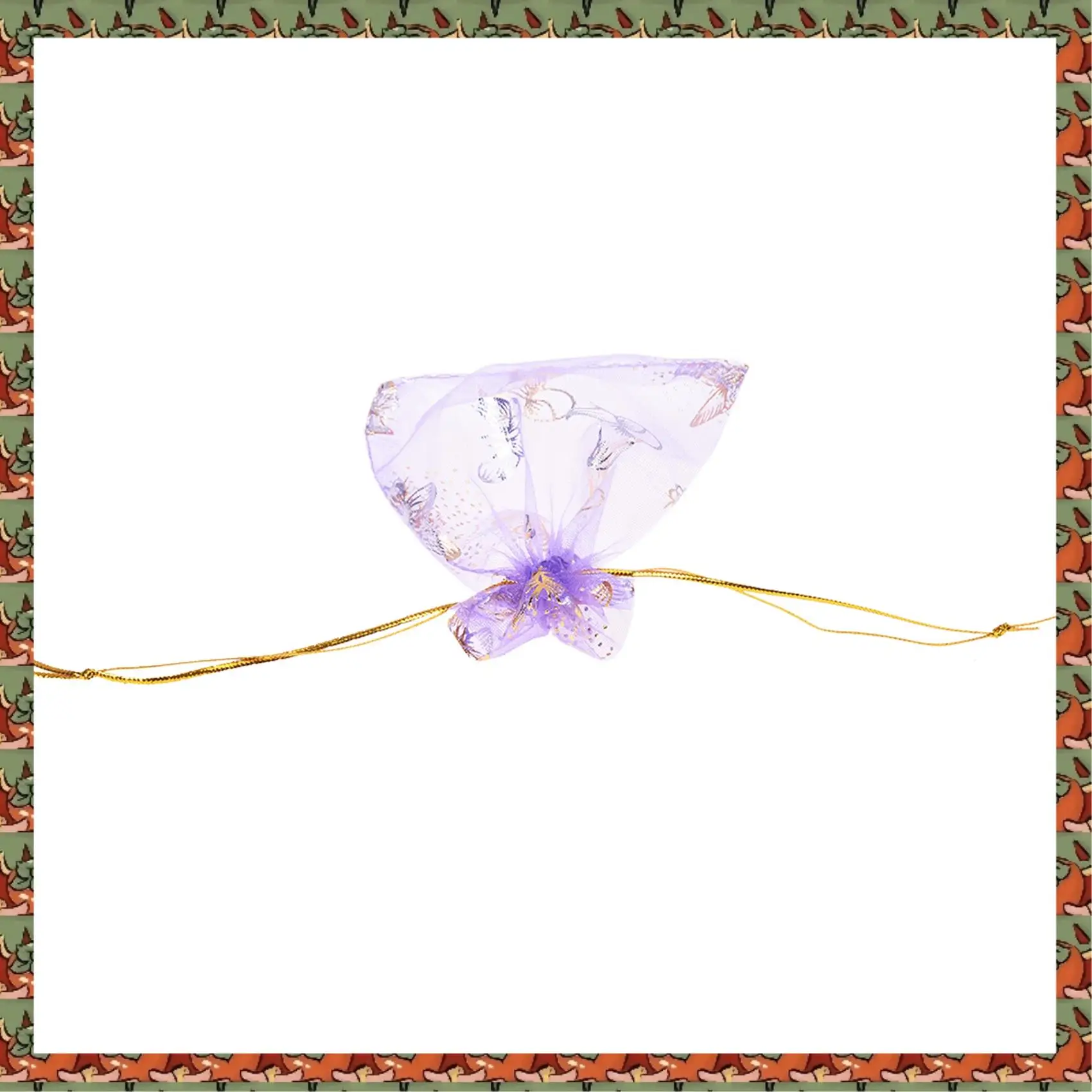 ABLQ 300Pcs Butterfly Drawstring Organza Wedding Gift Jewellery Candy Pouch Bags Purple
