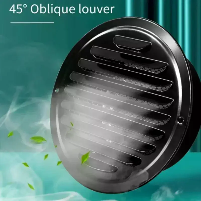 

70-300mm Round Stainless Steel Air Vent Grille Insect Protection Home Exterior Wall Ducting Ventilation Tools Exhaust Hoods