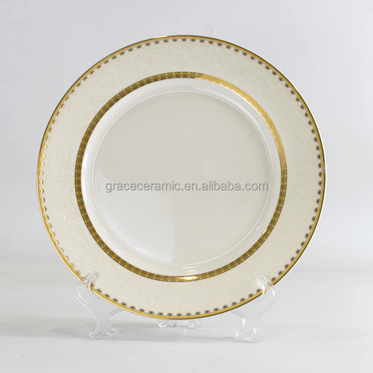 Tableware OEM Competitive Price 12 Pcs Luxury Decal Fine Bone China Dinner Set Wedding Dinnerware Set12 Piece White Gold Rim
