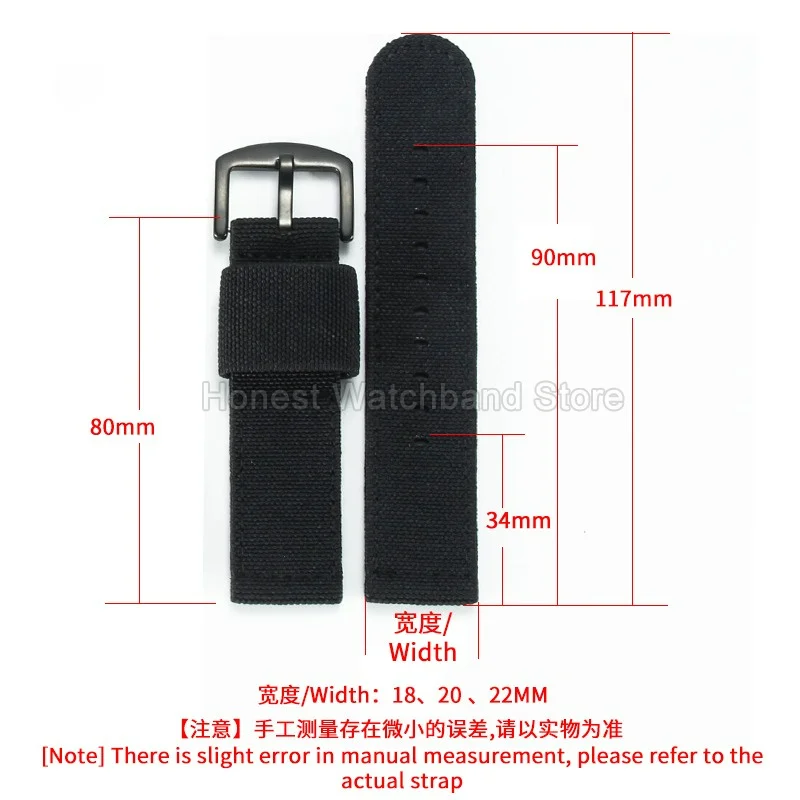 Elastic Woven Canvas Watch Accessories Neat Edged Comfortable for Hamilton Tissot Casio Mido Honor 3Pro Magic GS Watch Strap