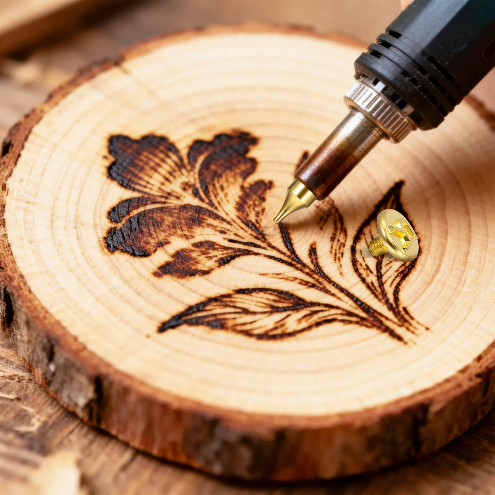 

1Set Wood Burning Pen Tips 26 Letters Copper Working Burner Tip Soldering Iron for DIY Pyrography Wood Carving