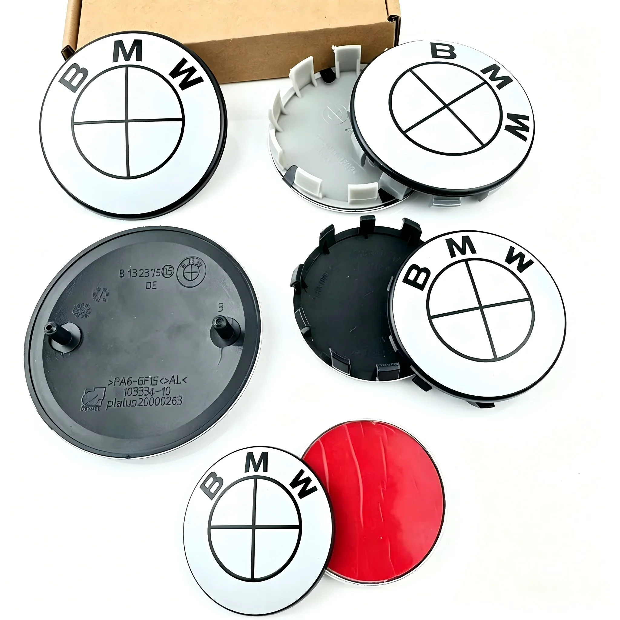 

7pcs BMW E36 E46 E53 E90 E60 E61 E93 E87 50th Anniversary Car Hood Front Rear Trunk Emblem Wheel Center Hub Cap for X1 X3 X5 F30