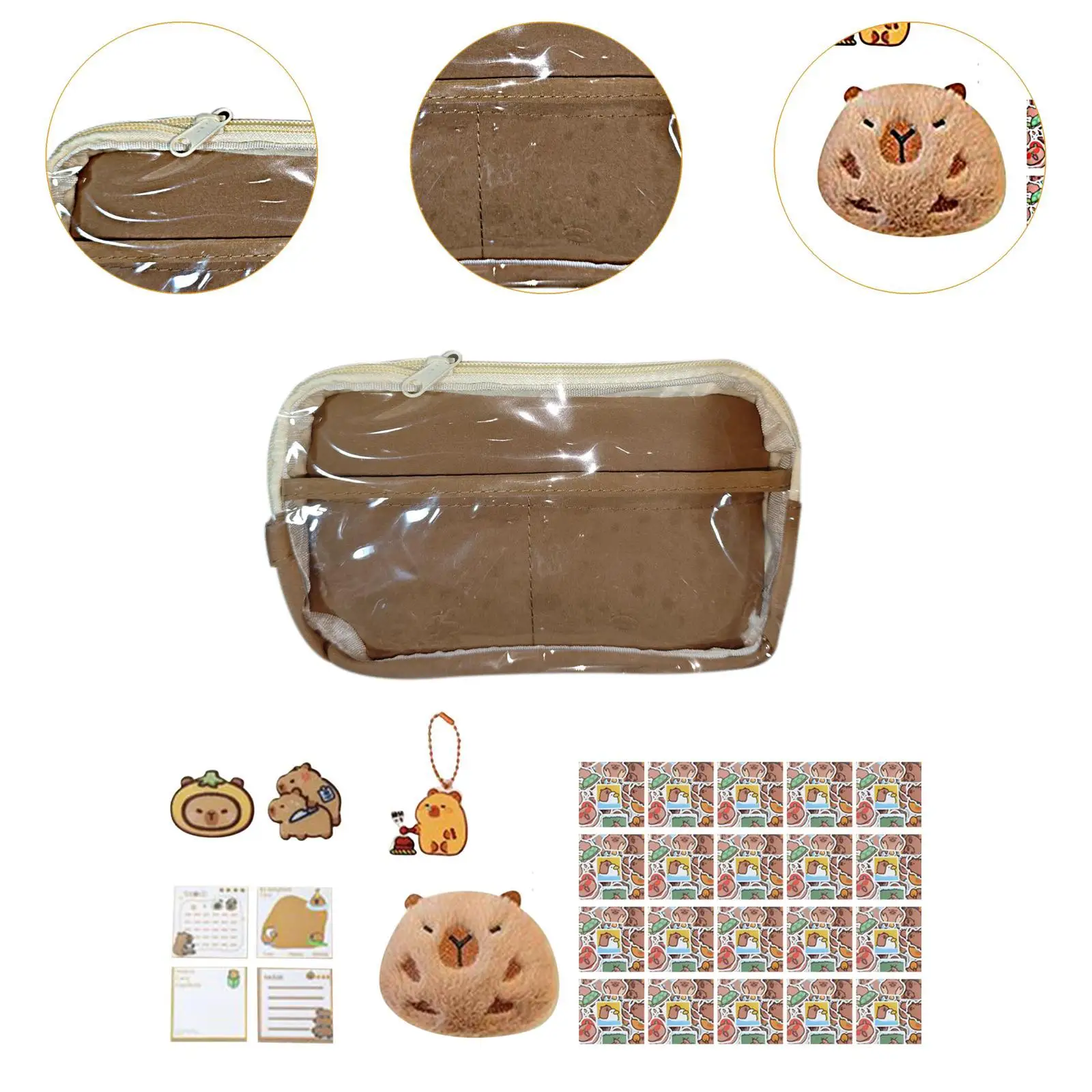 Capybara Pencil Case Portable Container Pencil Box for Teens Girls Children