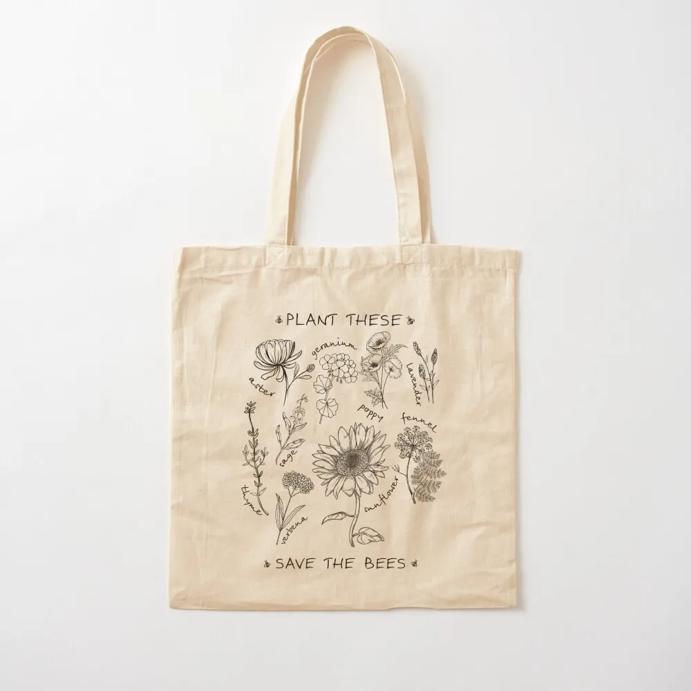 

Plant These Save The Bees Tote Bag custom bags shopper bag woman Canvas Tote Bag