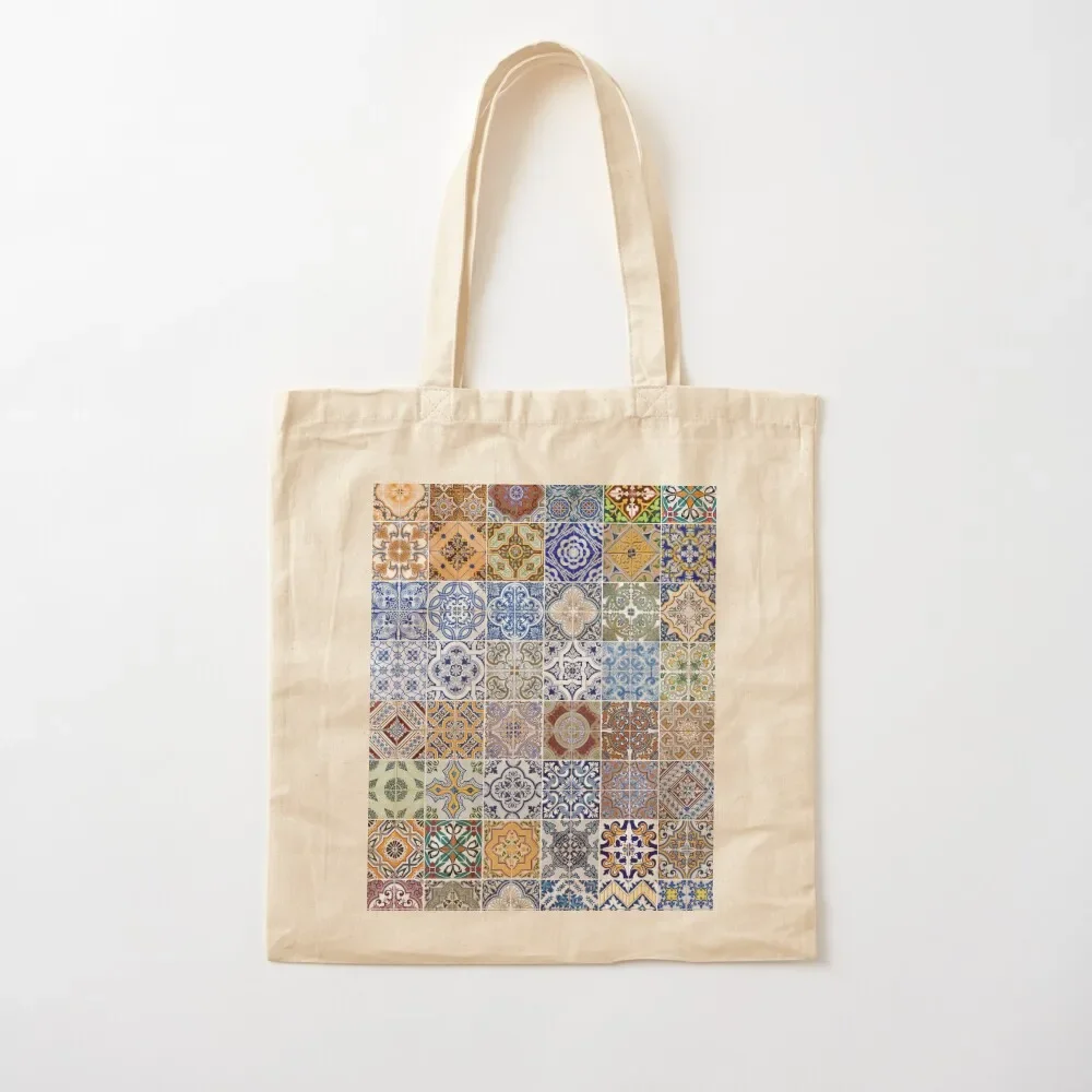 

Set of 48 ceramic tiles patterns Tote Bag sacs de shopping custom tote bag Shopper Tote Bag