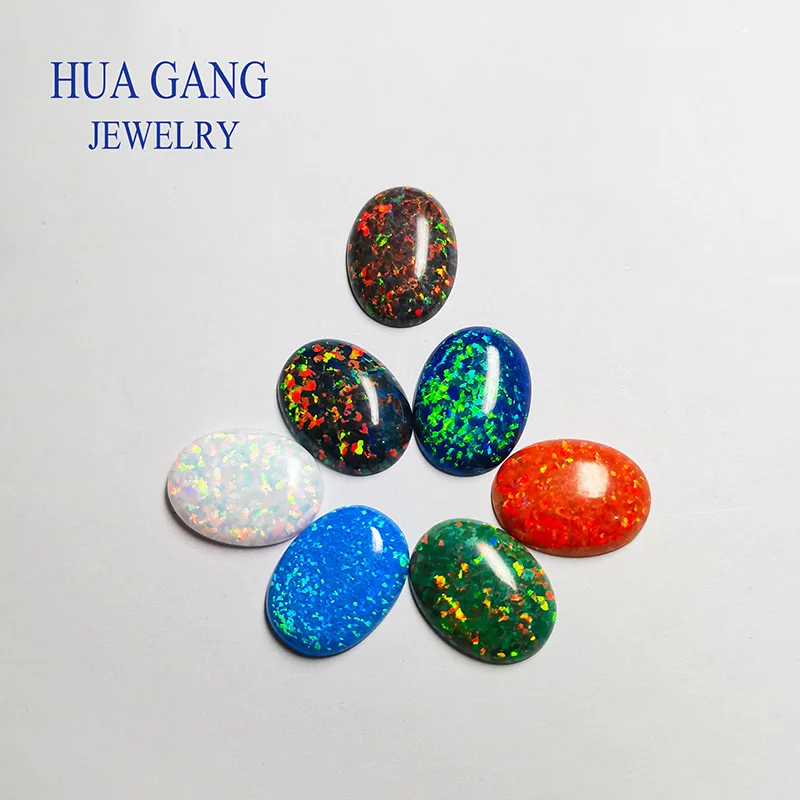 حجم كبير 15x20 مللي متر أوبال مختبر فضفاض مكون الأحجار الكريمة البيضاوي الشكل قاعدة مسطحة كابوشون أوبال الأحجار الكريمة الخرز لصنع المجوهرات