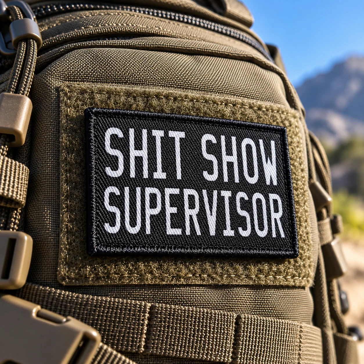 1 Stück lustiger Aufnäher „Shit Show Supervisor“ 2' x 3' Zoll Morale Patch mit Klettverschluss – Detail 4