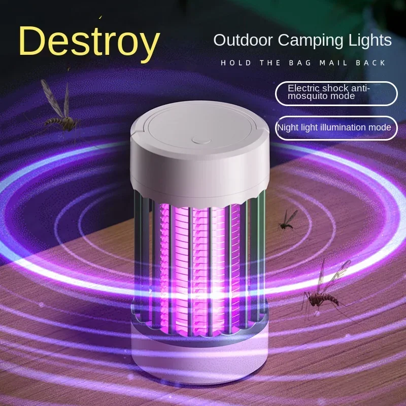 USB Rechargeable Portable Electric Shock Mosquito Light for Home Outdoor Camping Mosquito Killer Lamp Repellent