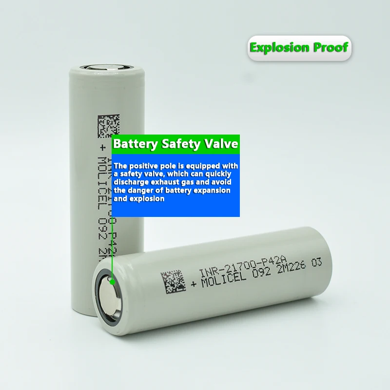 1 pc INR21700P42A 21700 Lithium Battery 4200mAh Lithium-ion Battery for Unmanned Devices Camera Flashlight 10C Discharge Rate