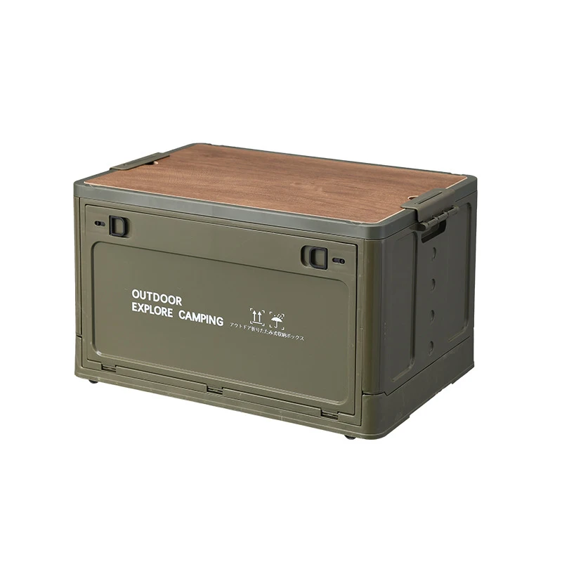 Caja de almacenamiento plegable extra grande con tapa de madera para maletero de coche, picnic, ropa, juguetes y almacenamiento en el hogar.