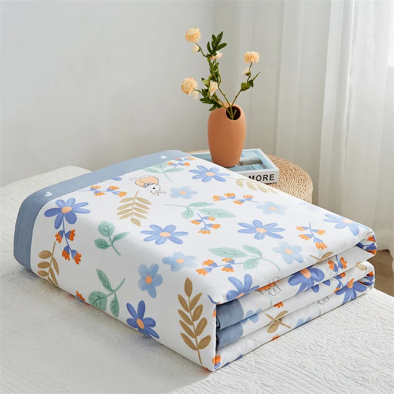 

Summer Cotton Blanket Thin Comforter Quilts Soft Machine Washable Cotton Bedspread Duvets Insert Soft Air-conditioning Quilt