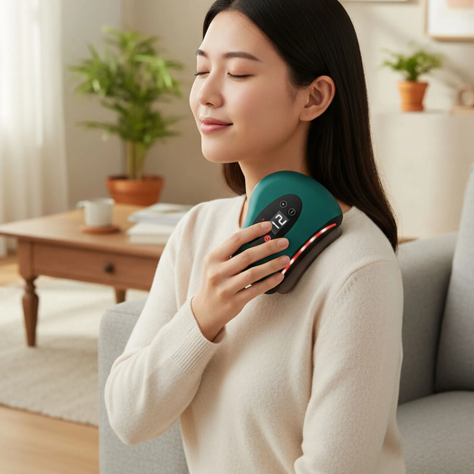 

Скребковая доска Bianstone 3в1, инструмент для скребка мышц с подогревом, зарядка через USB, горячий компресс, массажер для глаз для шеи, лица, лифтинга кожи