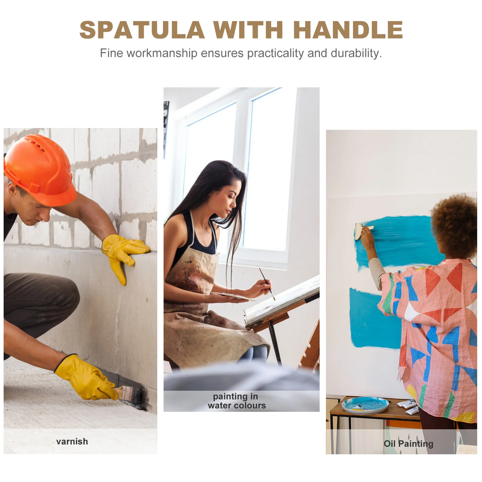 

4pcs Dual-Color Handle Putty Knife Stainless Steel Scraper Tool For Wall Repair Wallpaper Removal Drywall Spatula Hand Tool