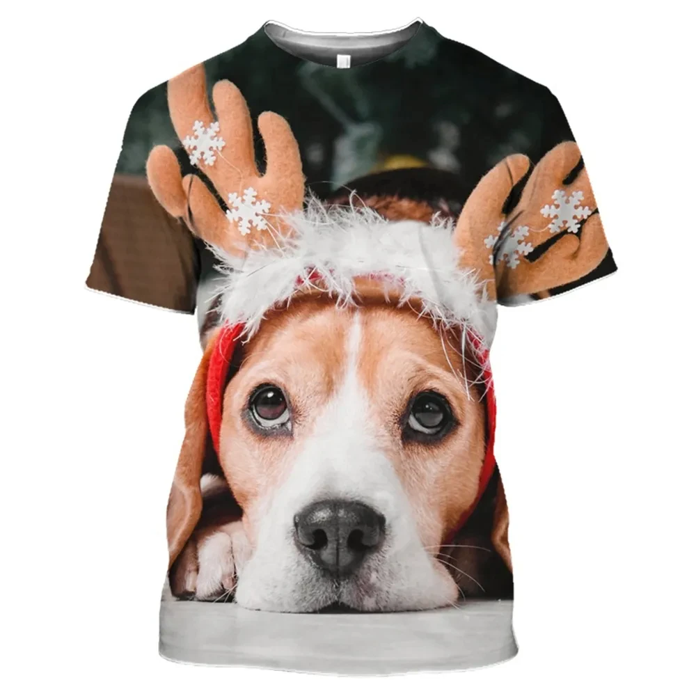 Men's T-Shirts Funny Animal Beagle Graphic 3D Dog Print T shirt Man Women Short Sleeve O-neck Kid Tee Top Oversized Men Clothing