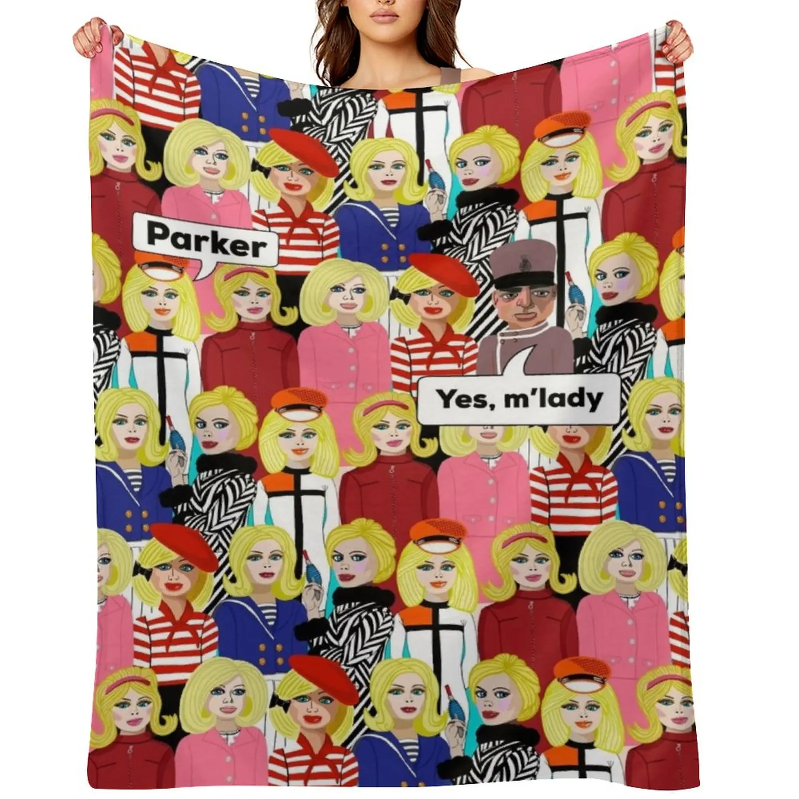 

Thunderbirds Lady Penelope Style and Parker Throw Blanket Bed Fashionable Luxury Designer Plaid on the sofa Custom Blankets