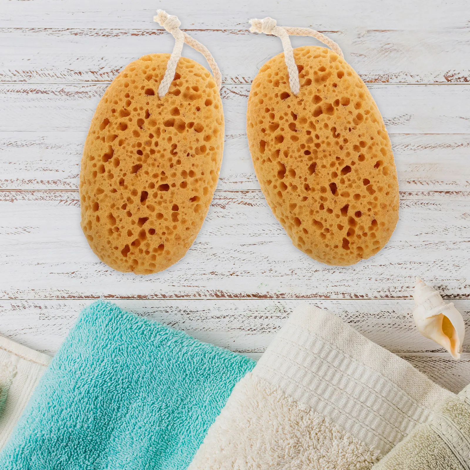 

2Pcs Luxurious Soft Bath Sponge Set Exfoliating Body Scrubber for Shower Deep Clean Refreshing Lather Gentle on Skin Sponge Bath
