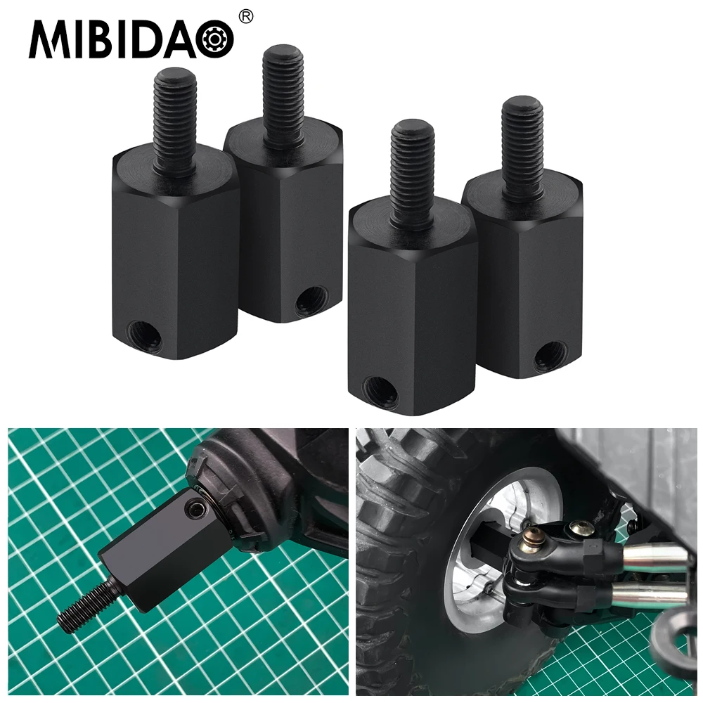 MIBIDAO 20mm Wider Wheel Axle Hex Extended Adapter Coupler for Axial SCX6 AXI05000 Wrangler 1/6 RC Crawler Car Upgrade Parts