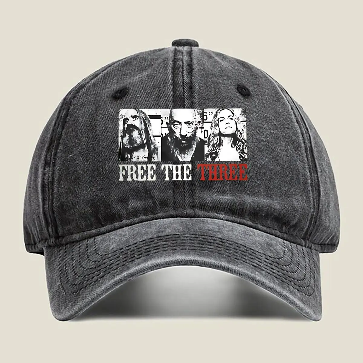 

Free The Three Free The Three protest - text art Washed Baseball Cap