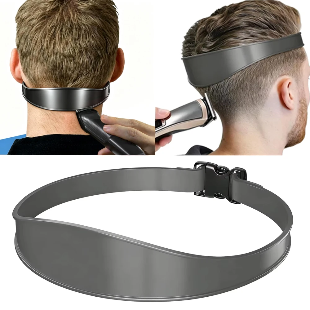 Neckline Shaving Template, High-Grade Curved Durable Silicone Haircut Band for DIY Home Haircuts Cleaning Straight Neck Hairline