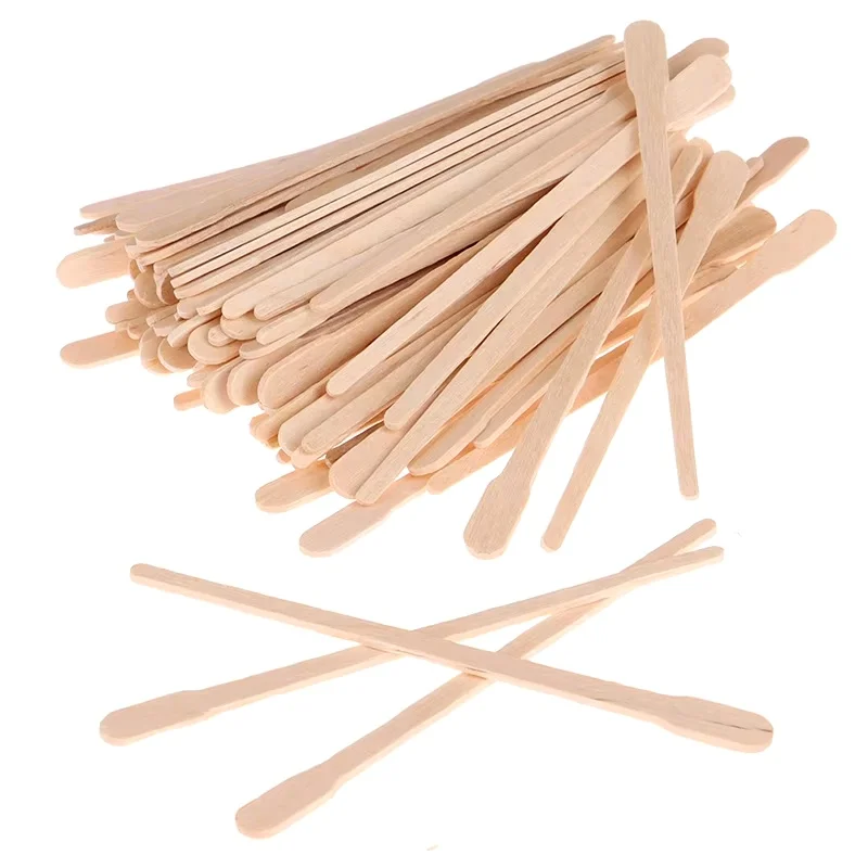 100PCS Disposable Depilation Spatula Wooden Wax Sticks Hair Removal Stick Woman Wood Waxing Spatula Face Eyebrows Beauty Tool