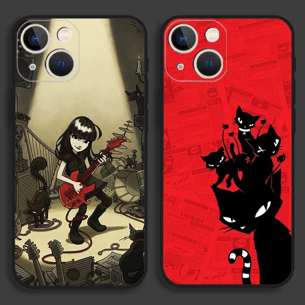 

E-Emily The Strange Phone Case For iPhone15,14,13,12,11,Pro,Max,Plus,Mini,X,XS,XR,8,7,6,S,Plus,SE Soft Black Case