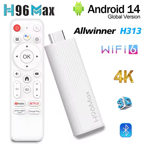 H96 MAX H313 TV Stick Android 14 Allwinner H313 TV Box Google Voice Media Player2GB 8GB /16GB Wifi6 BT 4K HD AV1 Set Top Box
