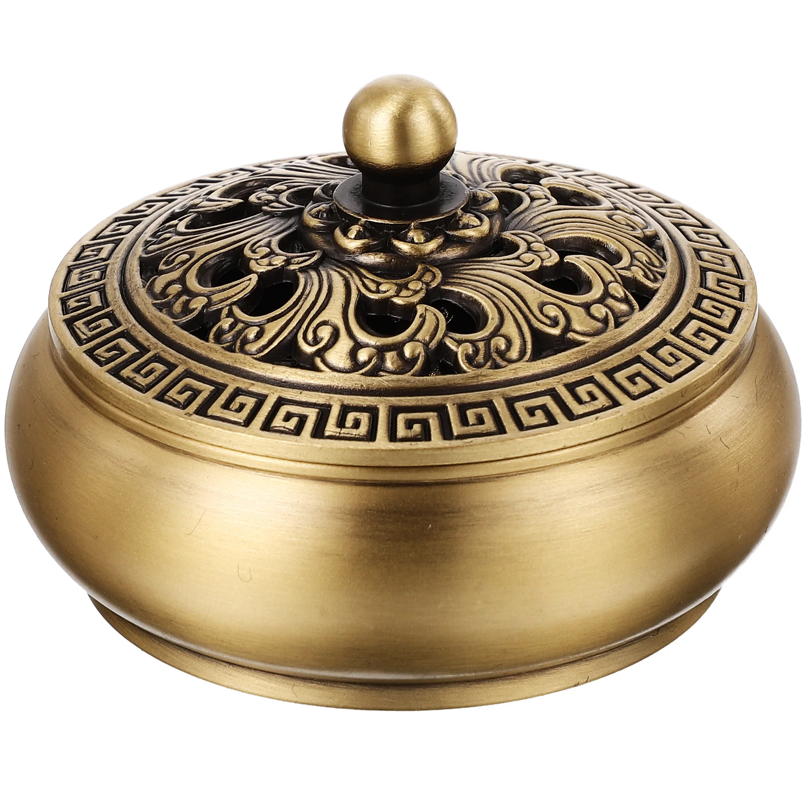 

Copper Censer Vintage Style Exquisite Damaskeen Artwork Indoor Aromatherapy Burner Home Decoration Meditation Room