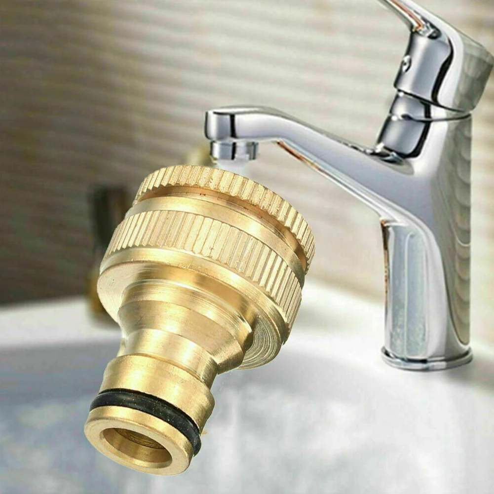 Fitting Adaptor Water Pipe Connector Backyard Garden 3/4in Brass 1/2in G3/4 To G1/2 Gold HOSE Tap Faucet Newest