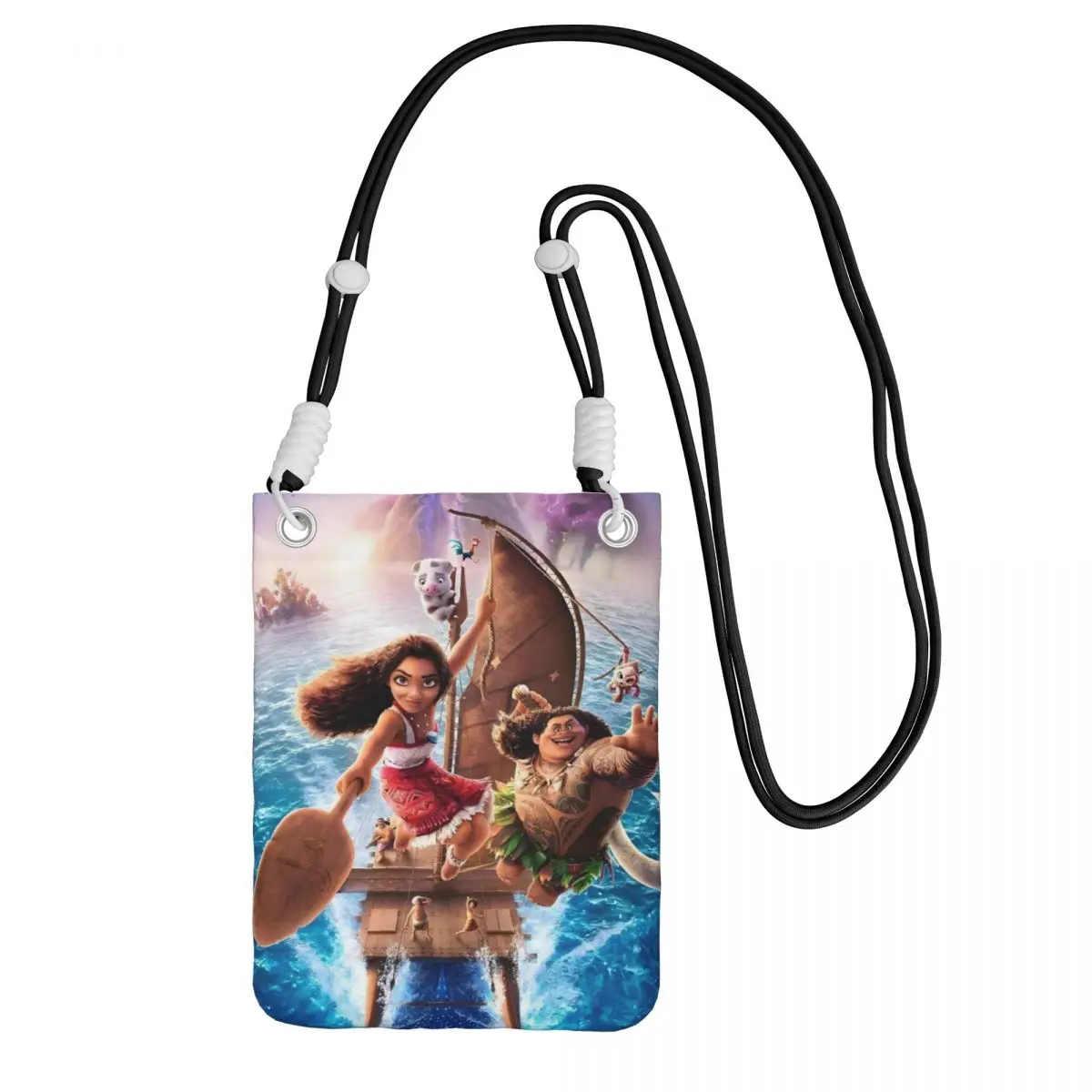

Custom Moana Carry A Mobile Phone Bag Diagonally Men Women Cartoons Shoulder Crossbody Bag Adjustable Length City Walk