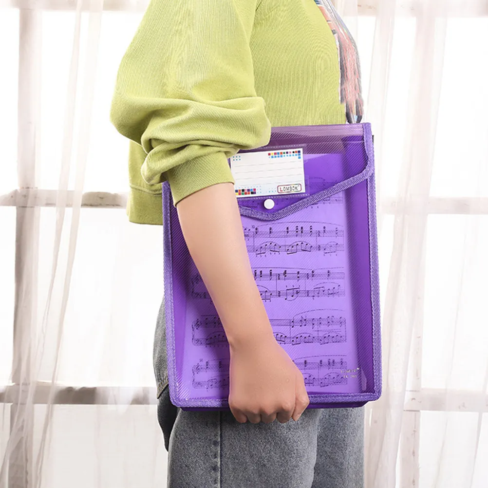 

10pcs File A4 Plastic File Bag Bill Folder For Office School Document Organizer Portable Receipt Storage Folder