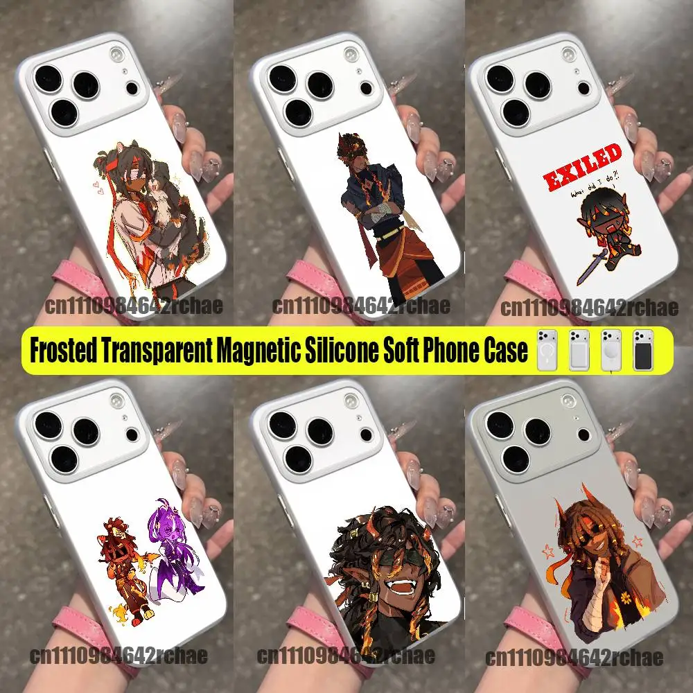 For FlameFrags Phone Case For iPhone 15 17 12 14 13 16 11 E Max Plus Air Pro Mini For Magsafe Magnetic Clear