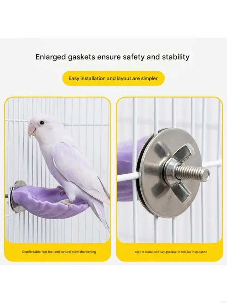 Parrots Bird Stand Claws Colorful Shell Grinding Stone for Birds Cage Decoration and Claws Maintenance J0MC