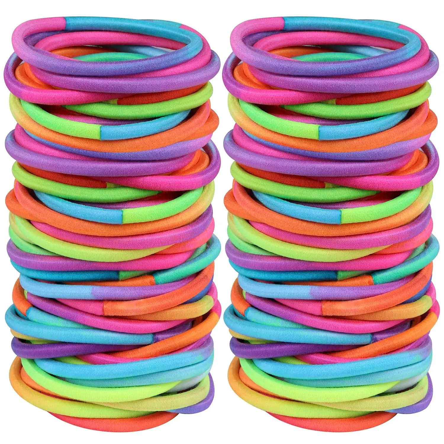 

120 Pcs No Damage Hair Ties, Assorted Multicolor Elastic Bands for Medium to Thick Hair, Men Women Girls Boys