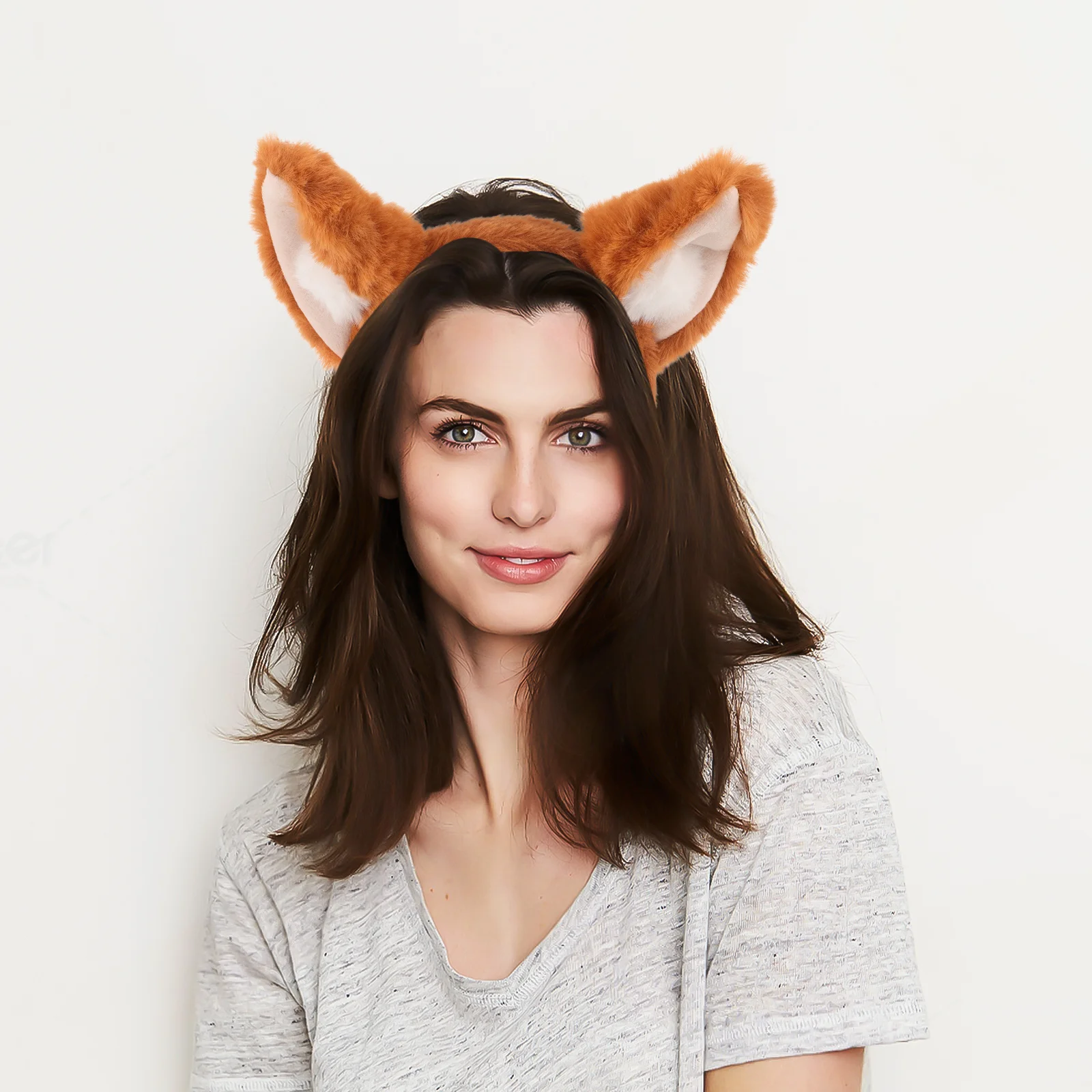 

Fox Ears Headband Soft Animal Hair Accessory for Girls Cosplay Party Dress Up Fox Ears Hair Ornament Headwear Chic Headband