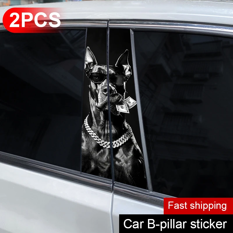 

2pcs Animal Car Sticker Car B Pillar Decal Fierce Animal Car Door Pillar Waterproof Decal Scratch-Resistant Cover Decal